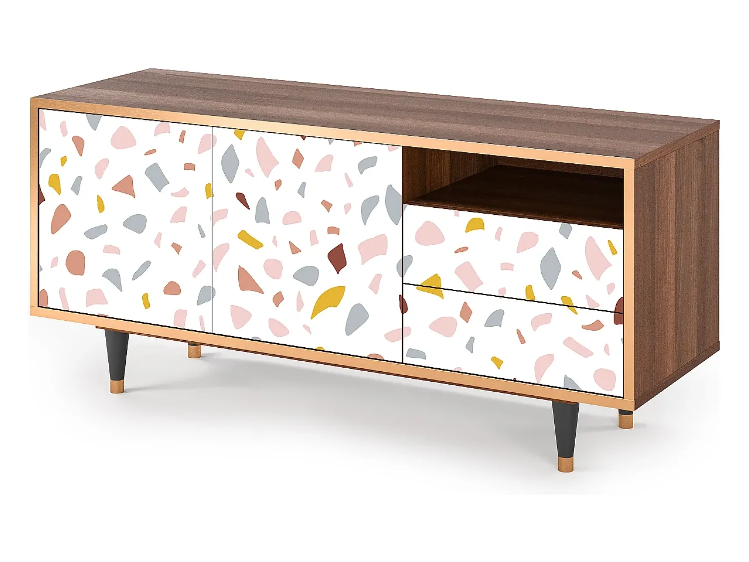 Mueble de TV - 125х56х41 cm - T7 - Marmelade Cheese, Nogueira^ Móvel De Tv