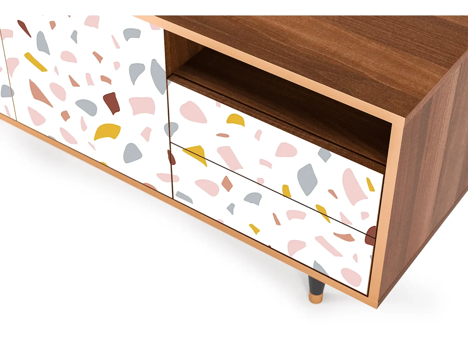 Mueble de TV - 125х56х41 cm - T7 - Marmelade Cheese, Nogueira^ Móvel De Tv