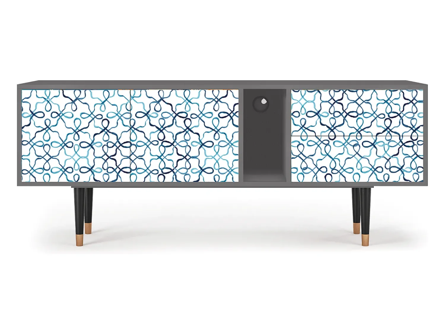 Móvel De Tv| Mueble de TV - 170х69х48 cm - T1 - Marine Strings, Cinza Cinzento
