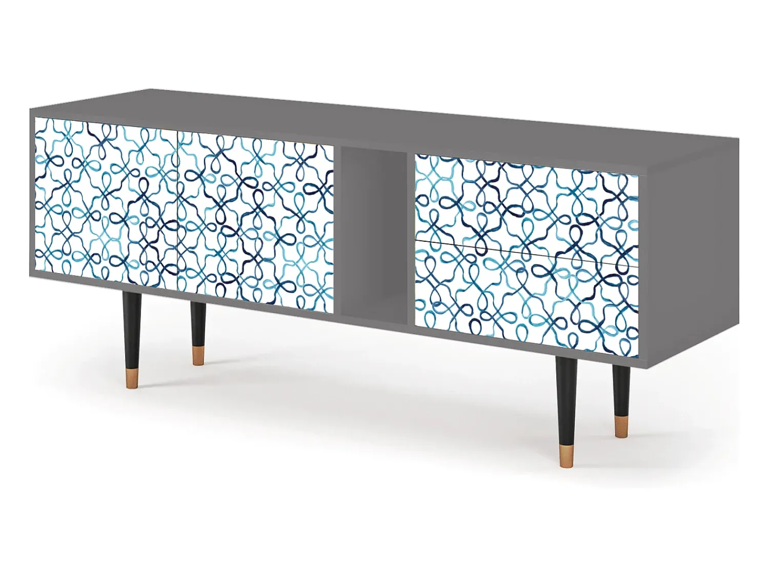 Móvel De Tv| Mueble de TV - 170х69х48 cm - T1 - Marine Strings, Cinza Cinzento