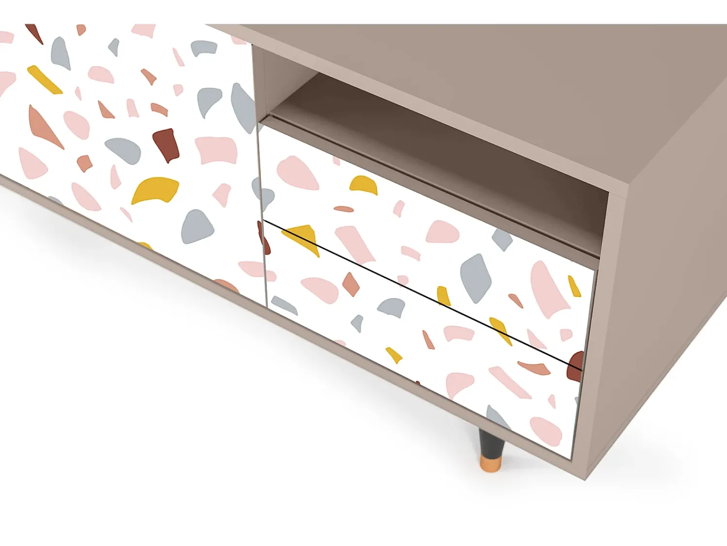 Sale Mueble de TV - 125х56х41 cm - T7 - Marmelade Cheese, Latte Bege