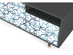 Móvel De Tv* Mueble de TV - 125х56х41 cm - T7 - Marine Strings, Antracite Cinza antracite
