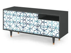 Móvel De Tv* Mueble de TV - 125х56х41 cm - T7 - Marine Strings, Antracite Cinza antracite