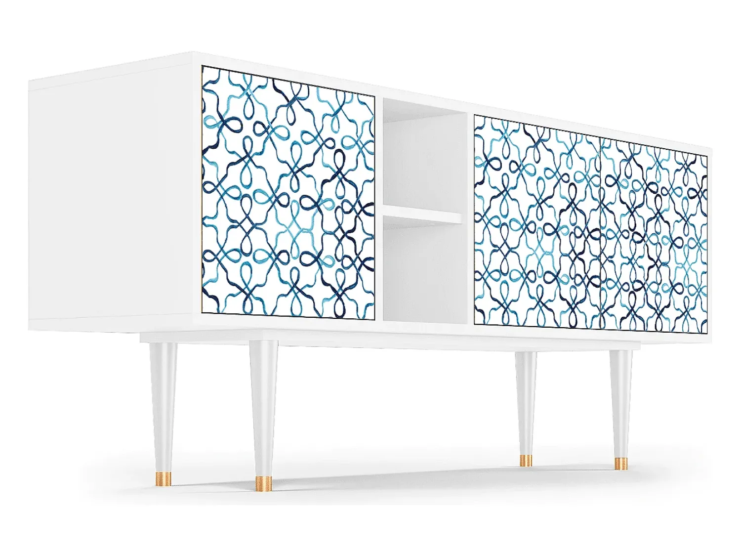 Móvel De Tv| Mueble de TV - 150х69х41 cm - T5 - Marine Strings, Branco Bege