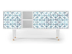 Móvel De Tv| Mueble de TV - 150х69х41 cm - T5 - Marine Strings, Branco Bege