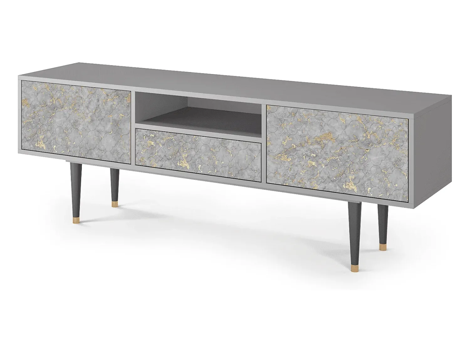 Móvel De Tv* Mueble de TV - 170х59х41 cm - T6 - Mariana Trench, Cinza Cinzento
