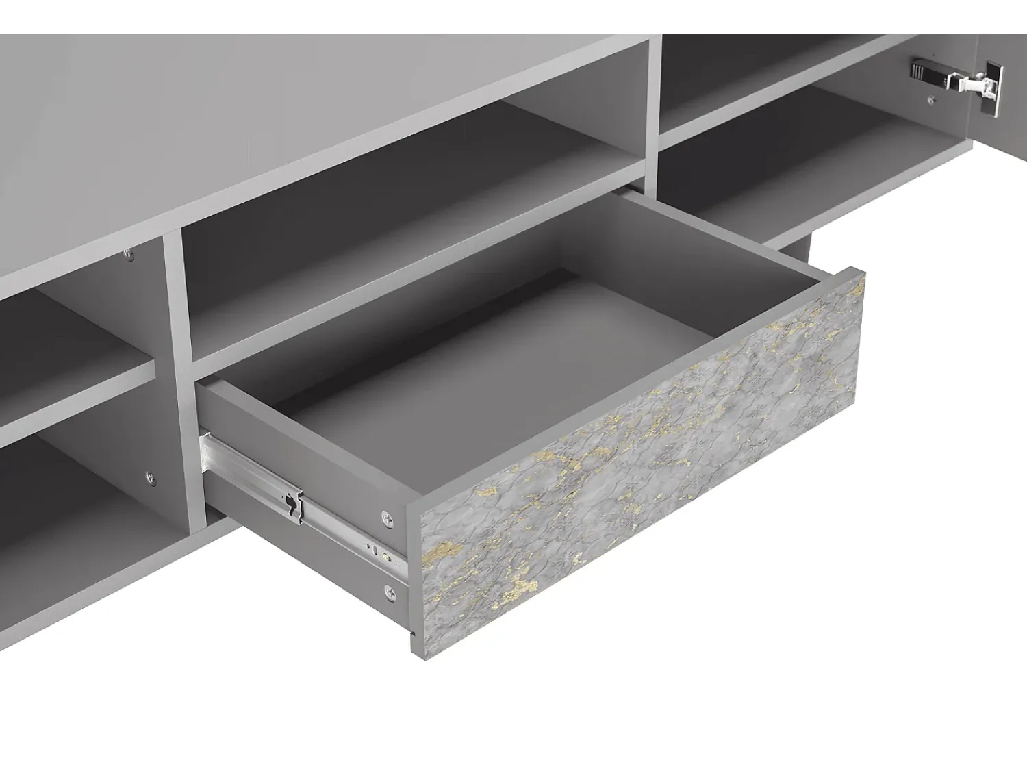 Móvel De Tv* Mueble de TV - 170х59х41 cm - T6 - Mariana Trench, Cinza Cinzento