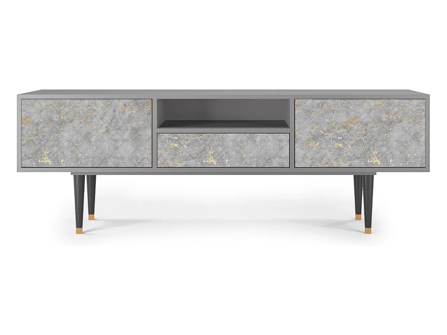 Móvel De Tv* Mueble de TV - 170х59х41 cm - T6 - Mariana Trench, Cinza Cinzento