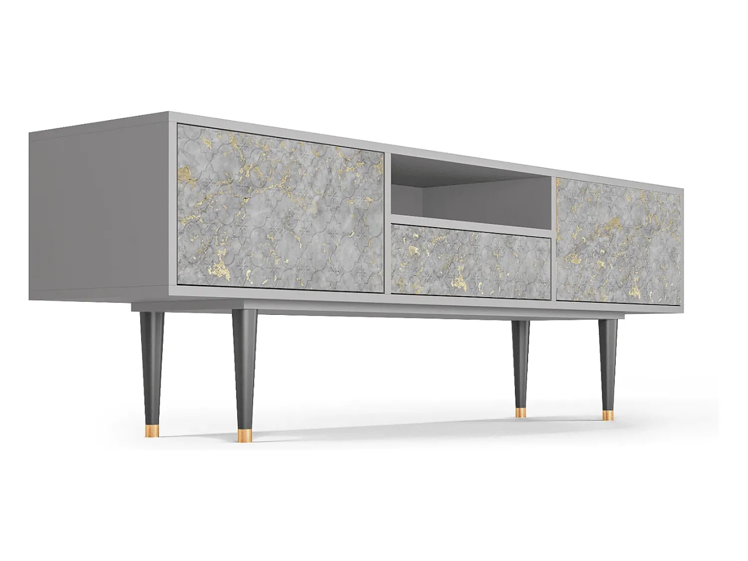 Móvel De Tv* Mueble de TV - 170х59х41 cm - T6 - Mariana Trench, Cinza Cinzento