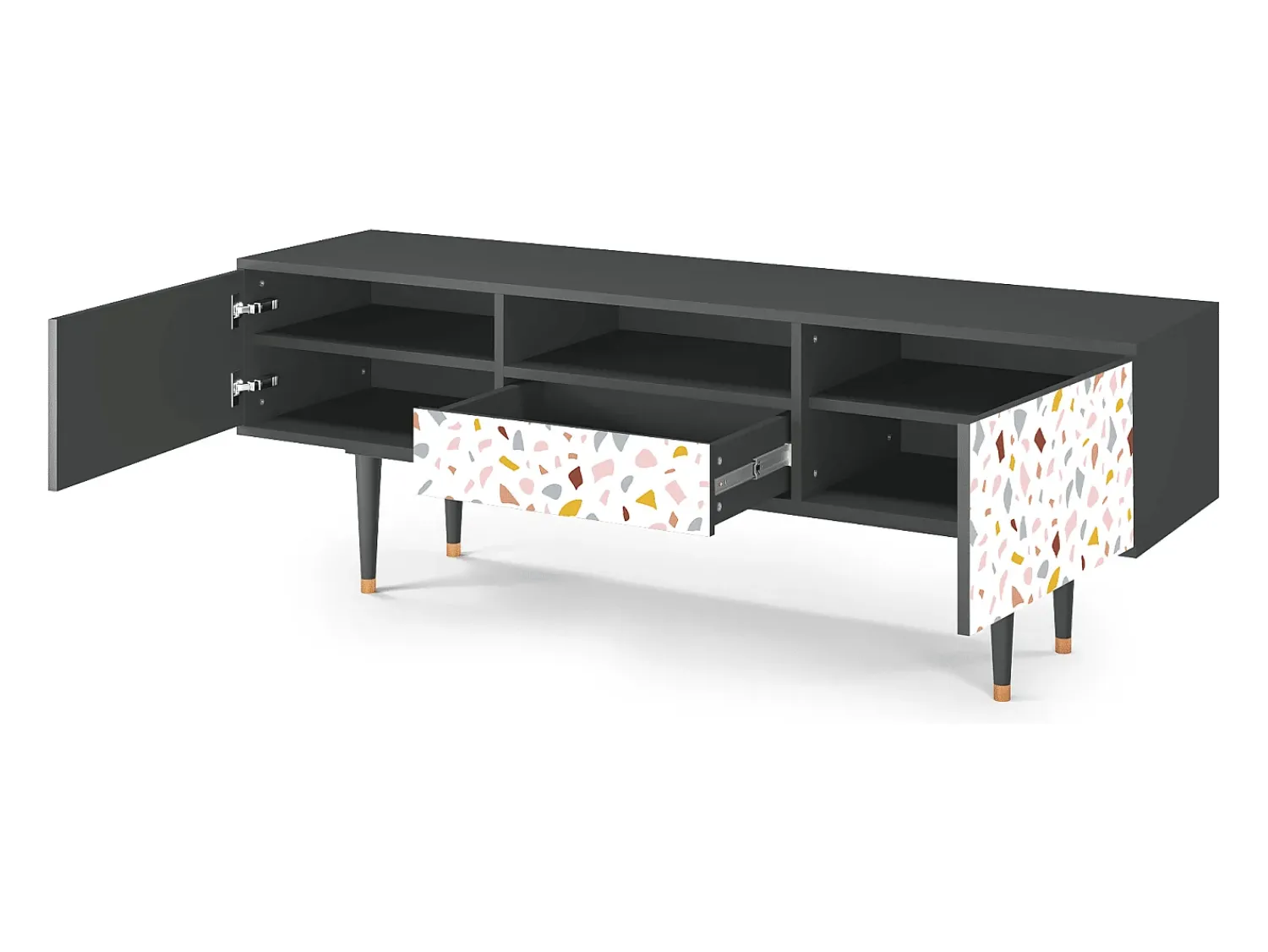 Mueble de TV - 170х59х41 cm - T6 - Marmelade Cheese, Antracite Cinza antracite