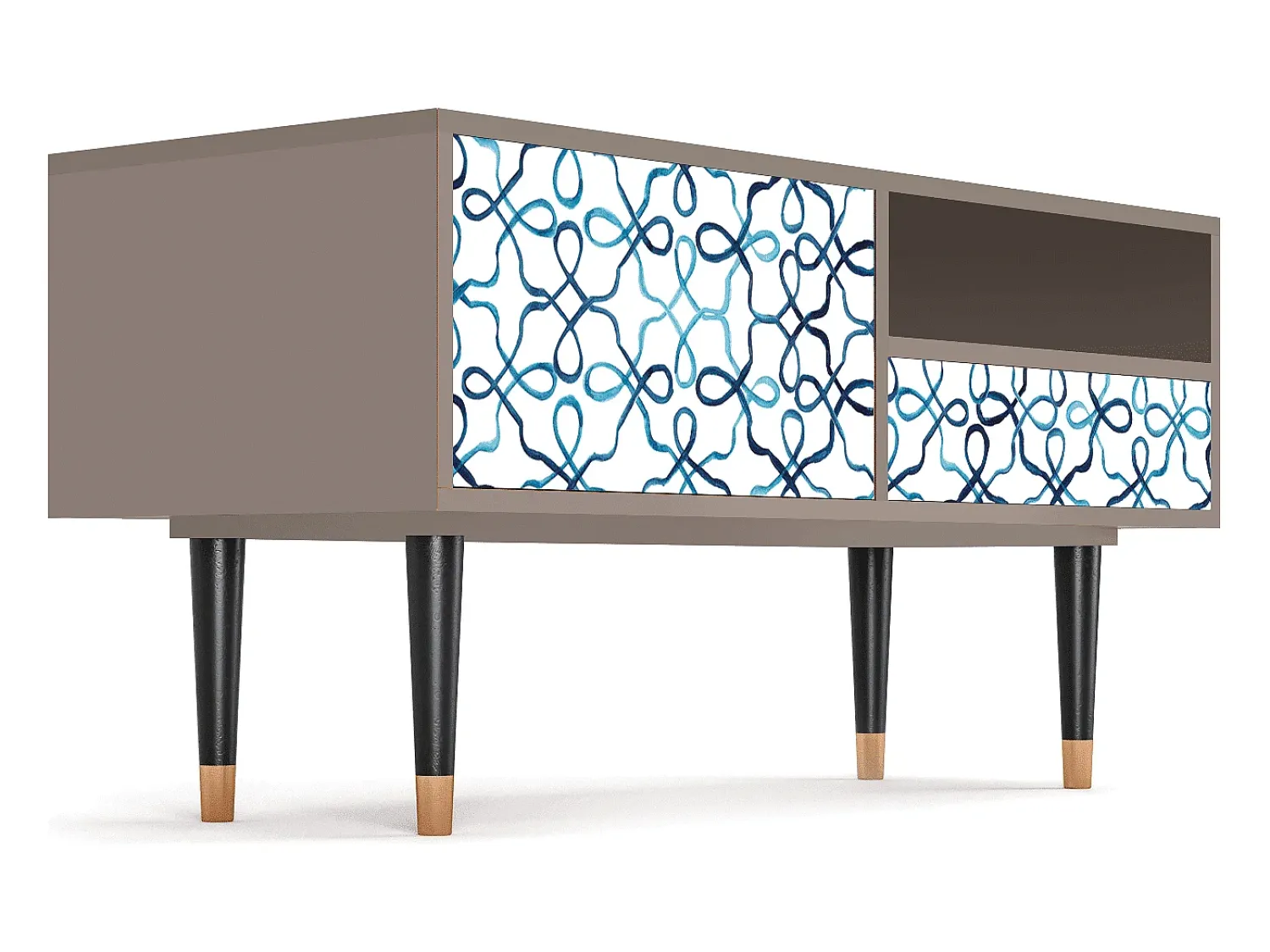 Móvel De Tv| Mueble de TV - 115х59х48 cm - T3 - Marine Strings, Latte Bege
