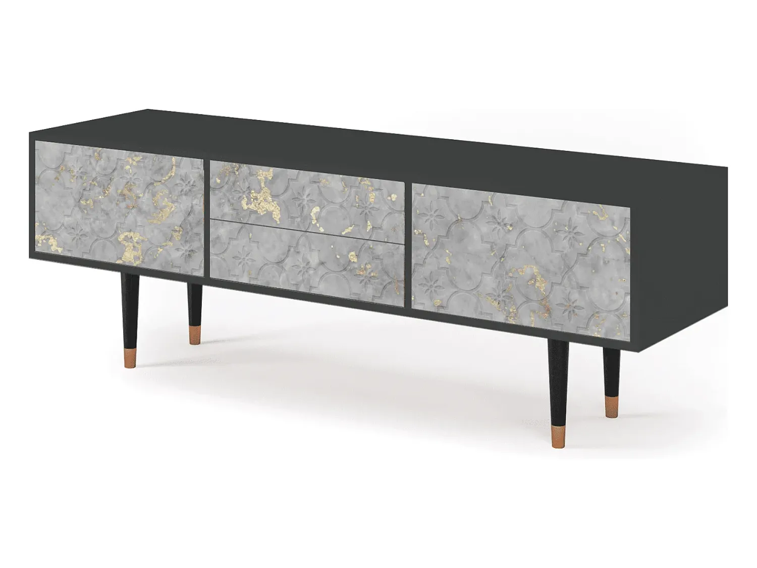 New Mueble de TV - 170х59х48 cm - T4 - Mariana Trench, Antracite Cinza antracite
