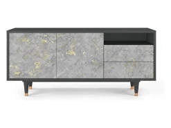 Móvel De Tv* Mueble de TV - 125х56х41 cm - T7 - Mariana Trench, Antracite Cinza antracite