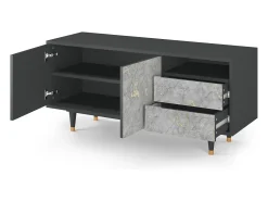 Móvel De Tv* Mueble de TV - 125х56х41 cm - T7 - Mariana Trench, Antracite Cinza antracite
