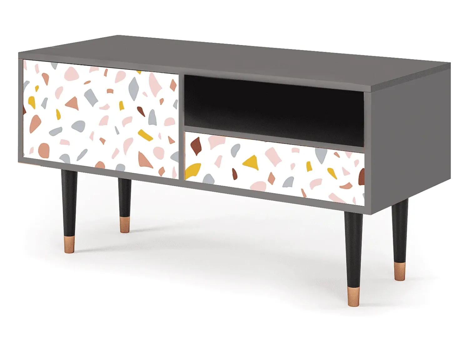 Móvel De Tv| Mueble de TV - 115х59х48 cm - T3 - Marmelade Cheese, Cinza Cinzento