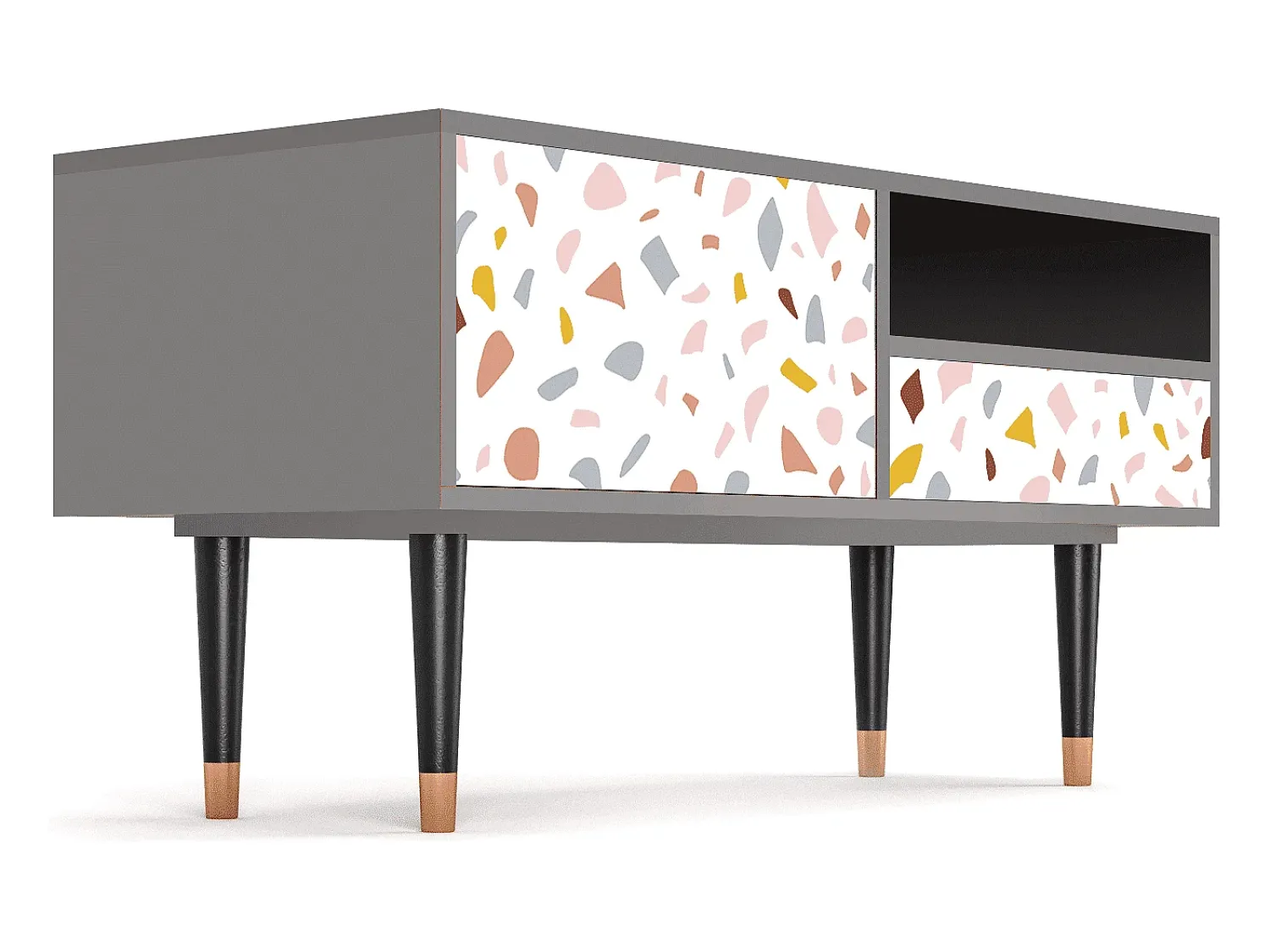 Móvel De Tv| Mueble de TV - 115х59х48 cm - T3 - Marmelade Cheese, Cinza Cinzento