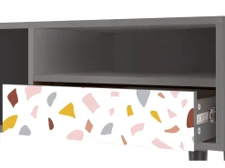 Móvel De Tv| Mueble de TV - 115х59х48 cm - T3 - Marmelade Cheese, Cinza Cinzento