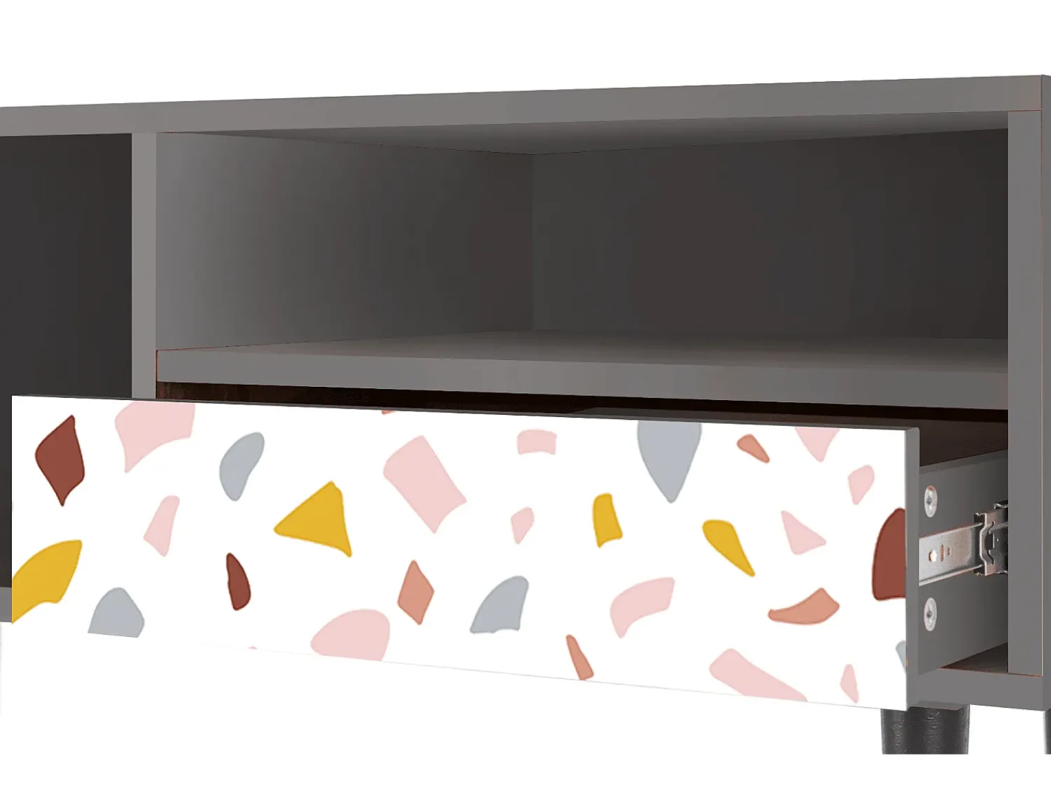 Móvel De Tv| Mueble de TV - 115х59х48 cm - T3 - Marmelade Cheese, Cinza Cinzento