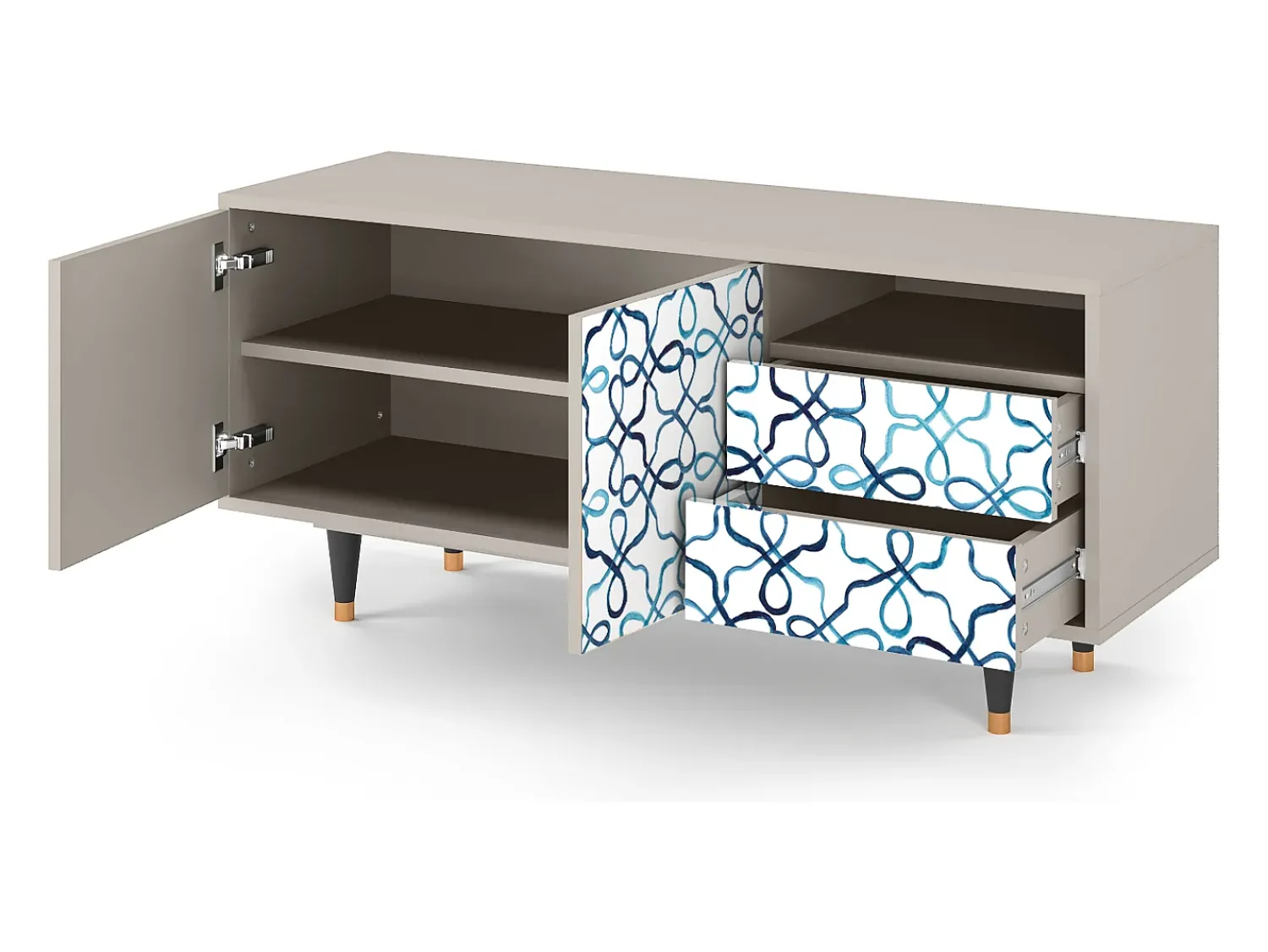 Móvel De Tv| Mueble de TV - 125х56х41 cm - T7 - Marine Strings, Areia Bege