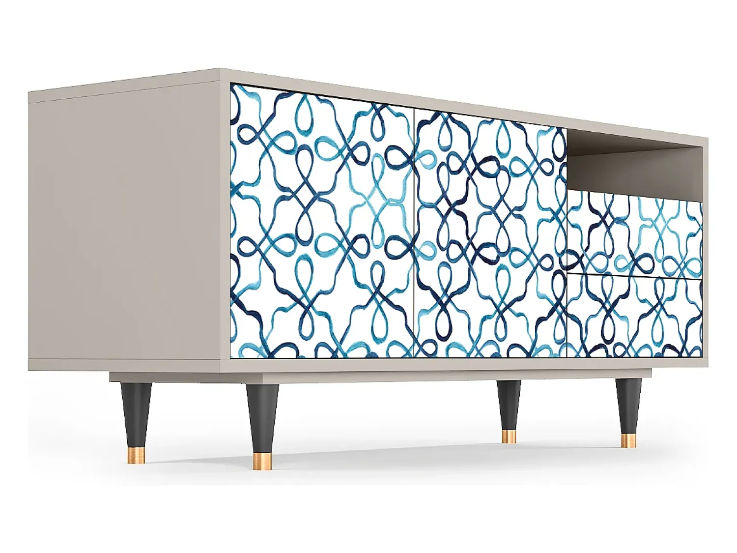 Móvel De Tv| Mueble de TV - 125х56х41 cm - T7 - Marine Strings, Areia Bege