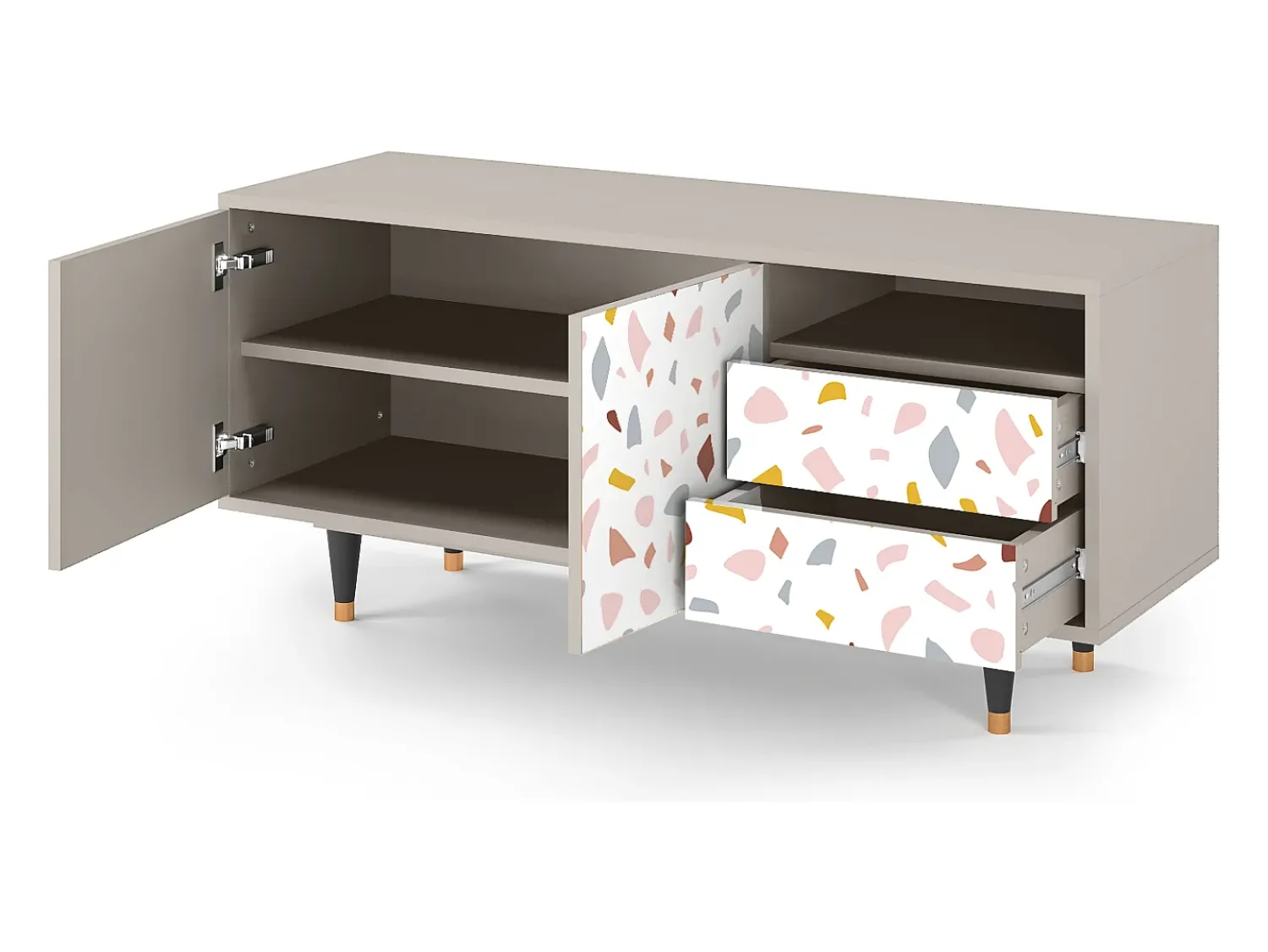 Móvel De Tv| Mueble de TV - 125х56х41 cm - T7 - Marmelade Cheese, Areia Bege