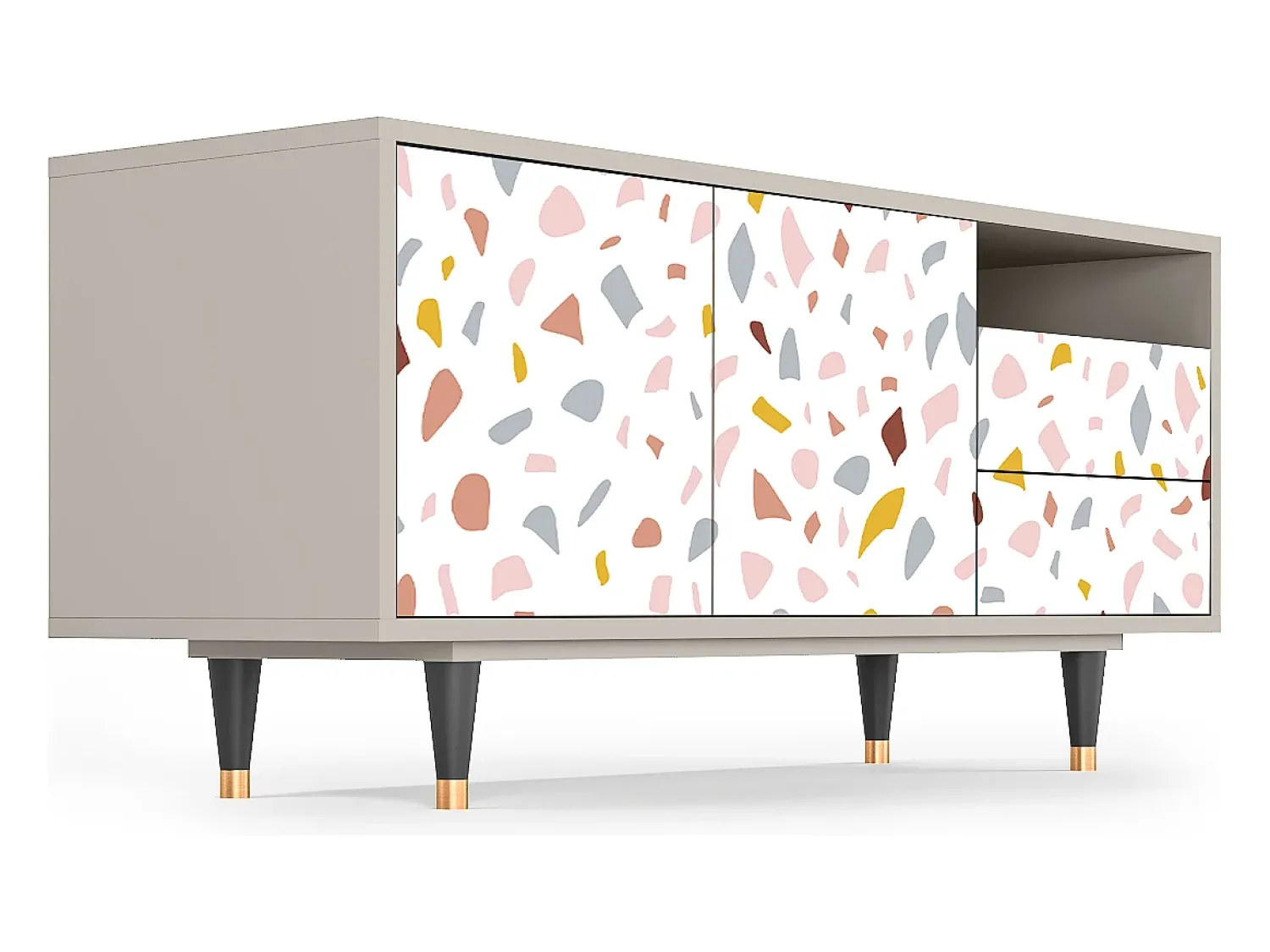 Móvel De Tv| Mueble de TV - 125х56х41 cm - T7 - Marmelade Cheese, Areia Bege