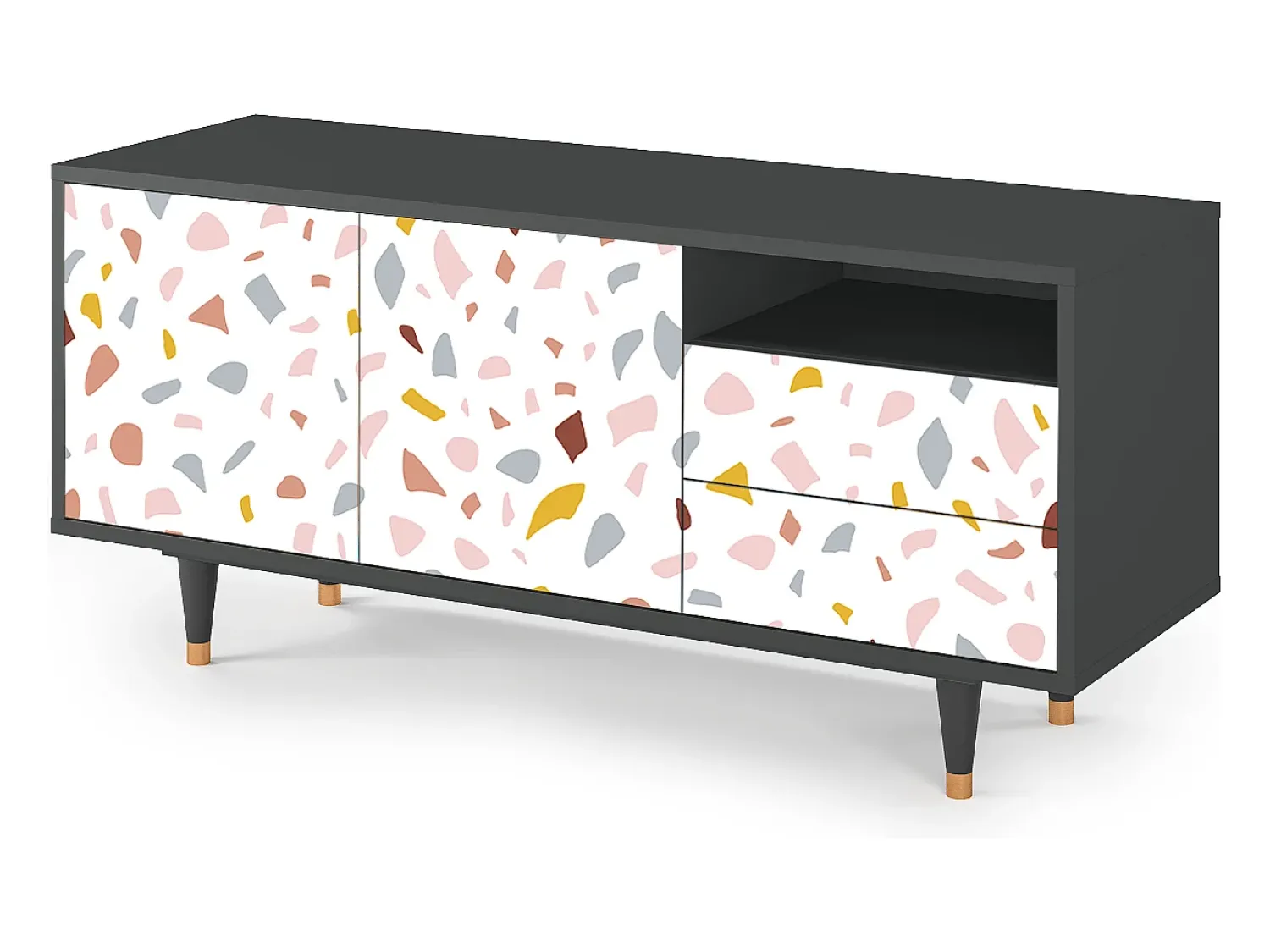 Mueble de TV - 125х56х41 cm - T7 - Marmelade Cheese, Antracite^ Móvel De Tv