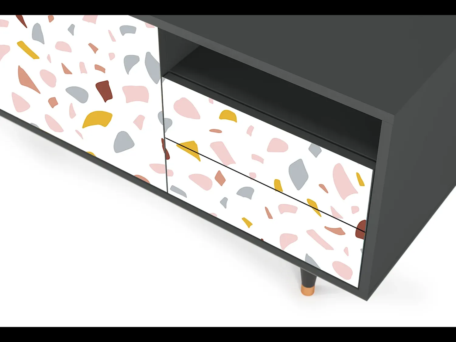 Mueble de TV - 125х56х41 cm - T7 - Marmelade Cheese, Antracite^ Móvel De Tv
