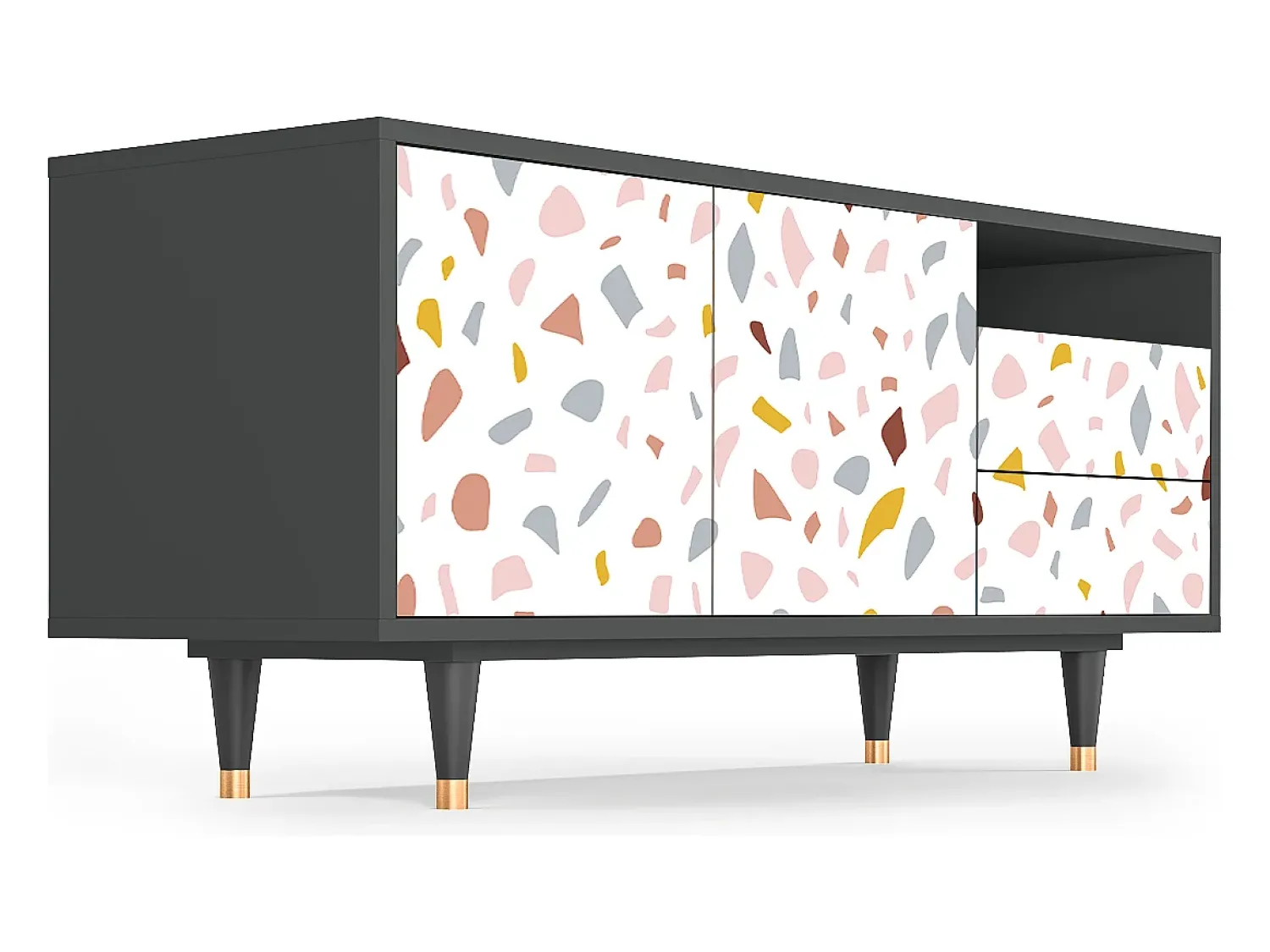 Mueble de TV - 125х56х41 cm - T7 - Marmelade Cheese, Antracite^ Móvel De Tv