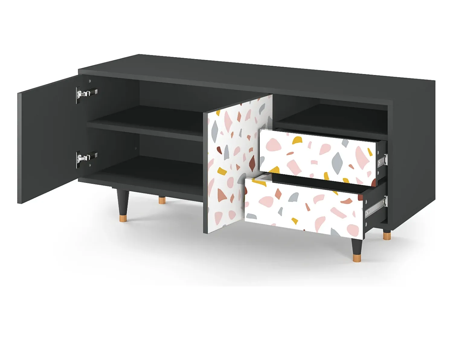 Mueble de TV - 125х56х41 cm - T7 - Marmelade Cheese, Antracite^ Móvel De Tv