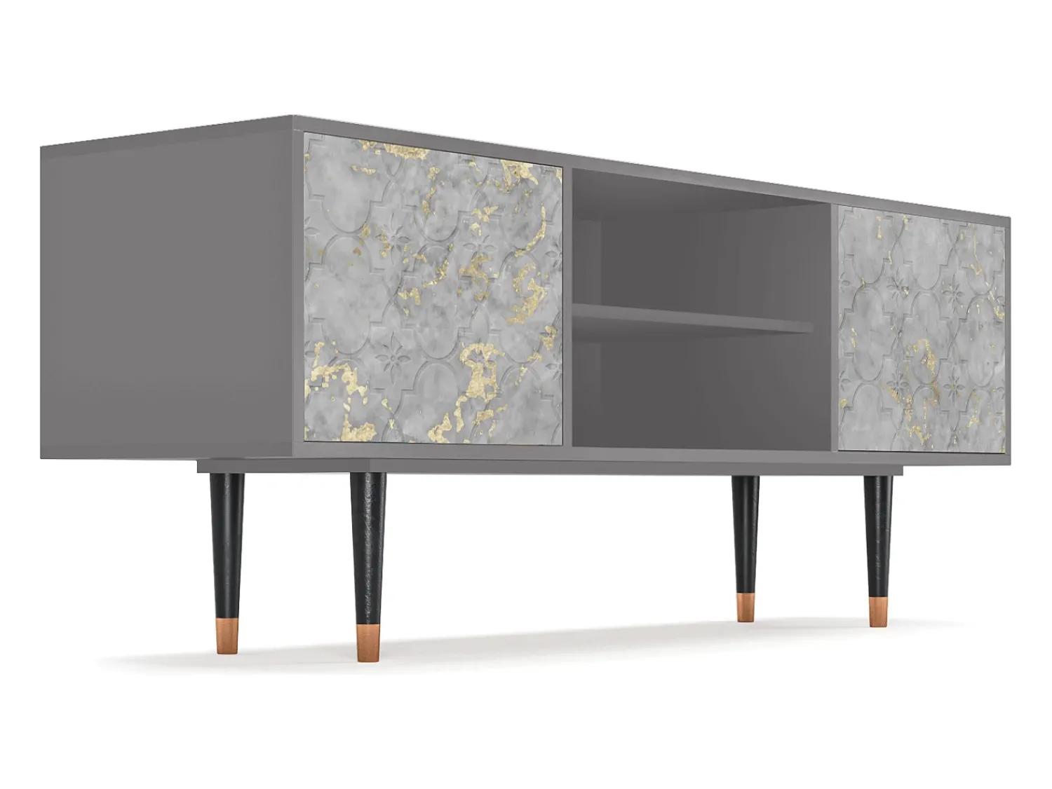 Móvel De Tv* Mueble de TV - 170х69х48 cm - T2 - Mariana Trench, Cinza Cinzento
