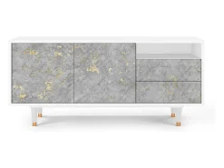 Móvel De Tv| Mueble de TV - 125х56х41 cm - T7 - Mariana Trench, Branco Bege