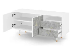 Móvel De Tv| Mueble de TV - 125х56х41 cm - T7 - Mariana Trench, Branco Bege