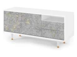 Móvel De Tv| Mueble de TV - 125х56х41 cm - T7 - Mariana Trench, Branco Bege