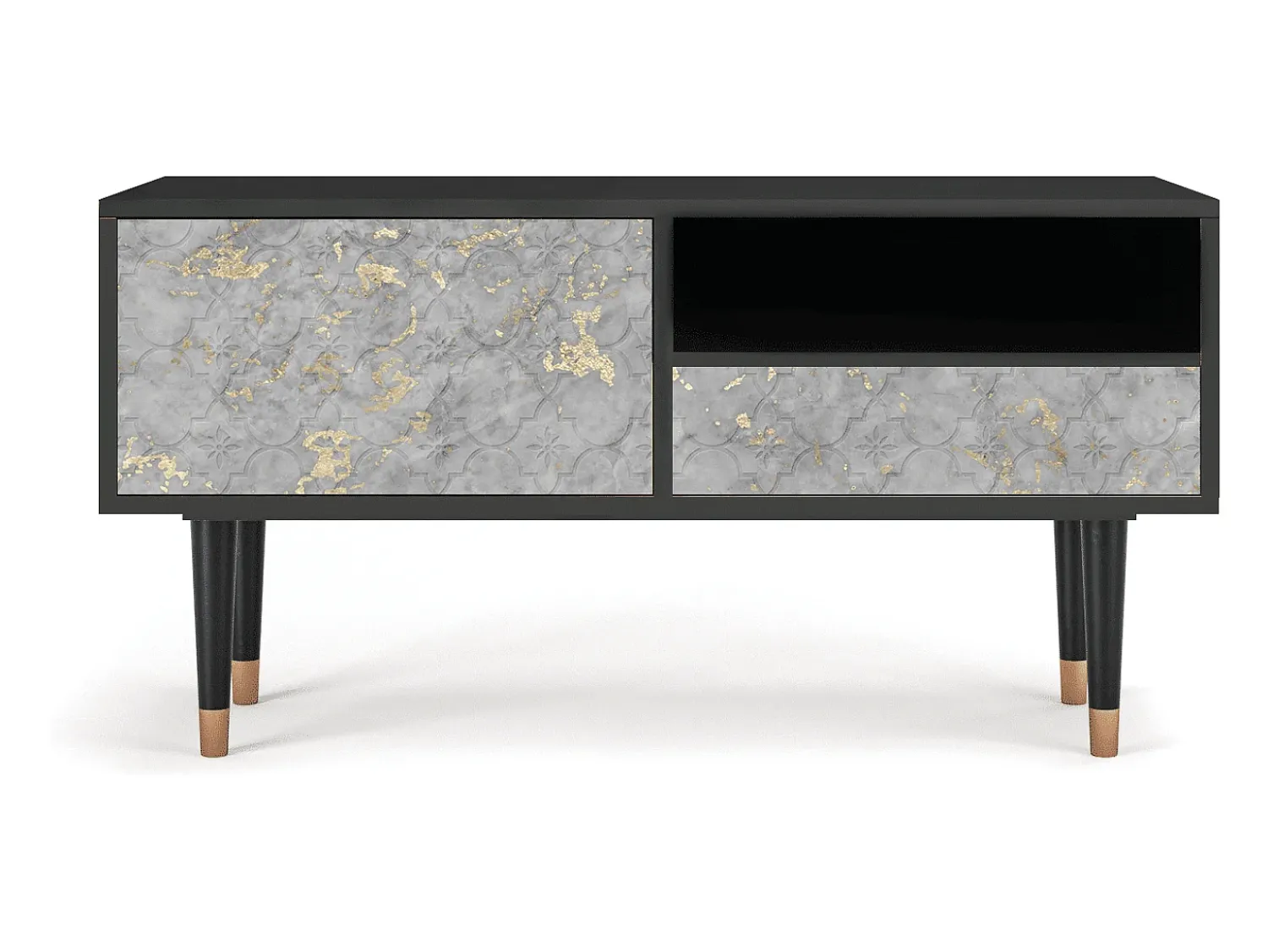 Móvel De Tv* Mueble de TV - 115х59х48 cm - T3 - Mariana Trench, Antracite Cinza antracite