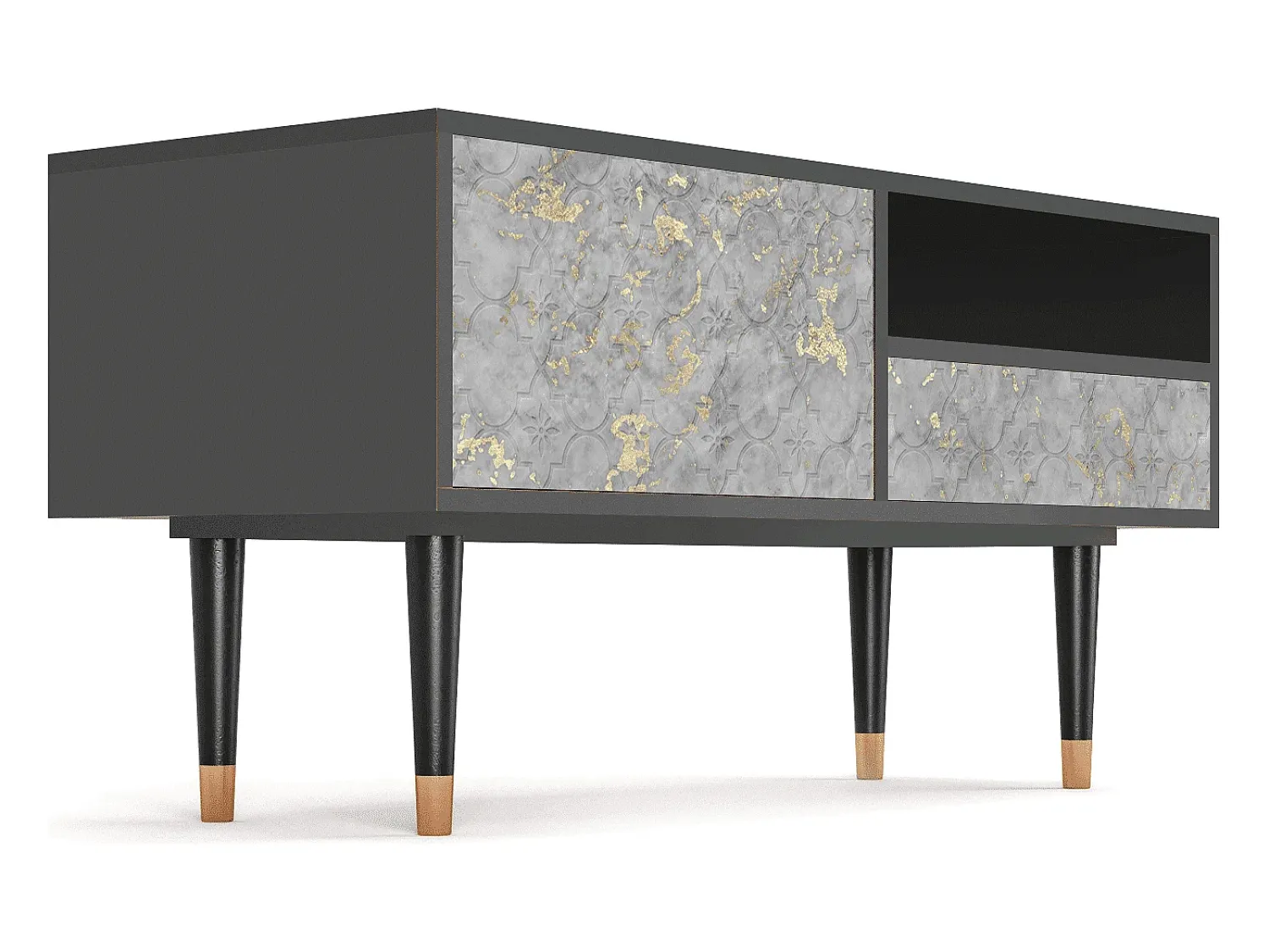 Móvel De Tv* Mueble de TV - 115х59х48 cm - T3 - Mariana Trench, Antracite Cinza antracite