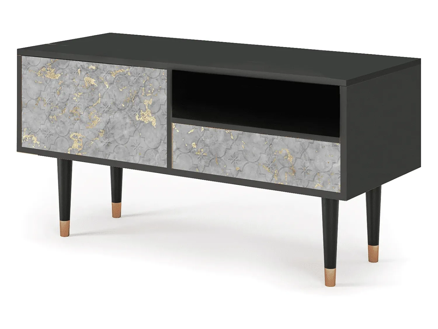 Móvel De Tv* Mueble de TV - 115х59х48 cm - T3 - Mariana Trench, Antracite Cinza antracite