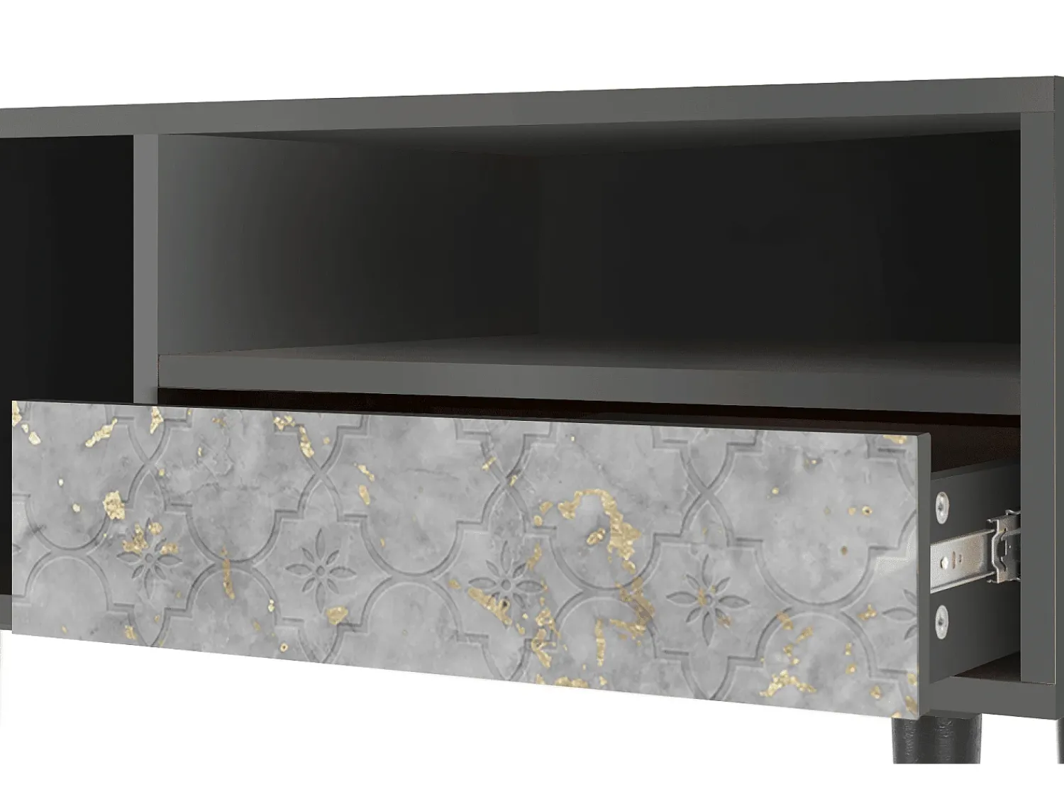 Móvel De Tv* Mueble de TV - 115х59х48 cm - T3 - Mariana Trench, Antracite Cinza antracite