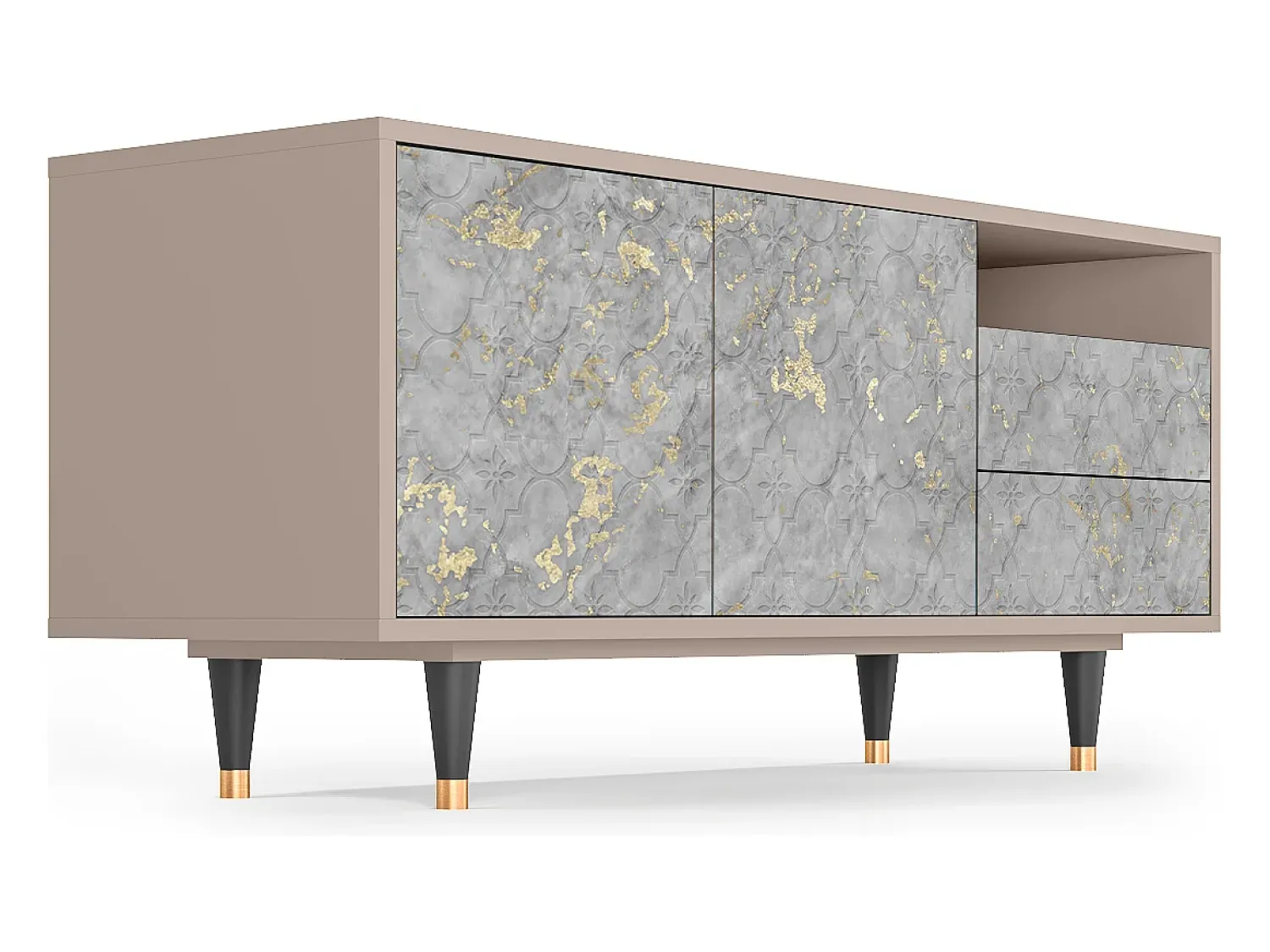 Móvel De Tv* Mueble de TV - 125х56х41 cm - T7 - Mariana Trench, Latte Bege