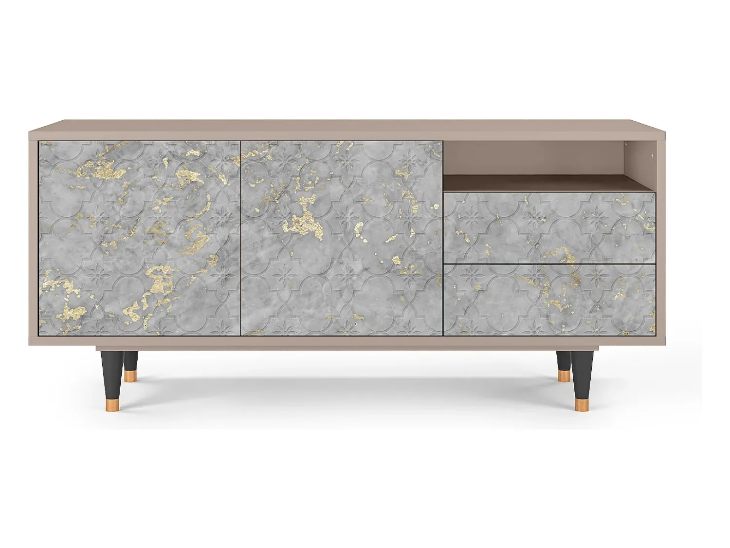 Móvel De Tv* Mueble de TV - 125х56х41 cm - T7 - Mariana Trench, Latte Bege