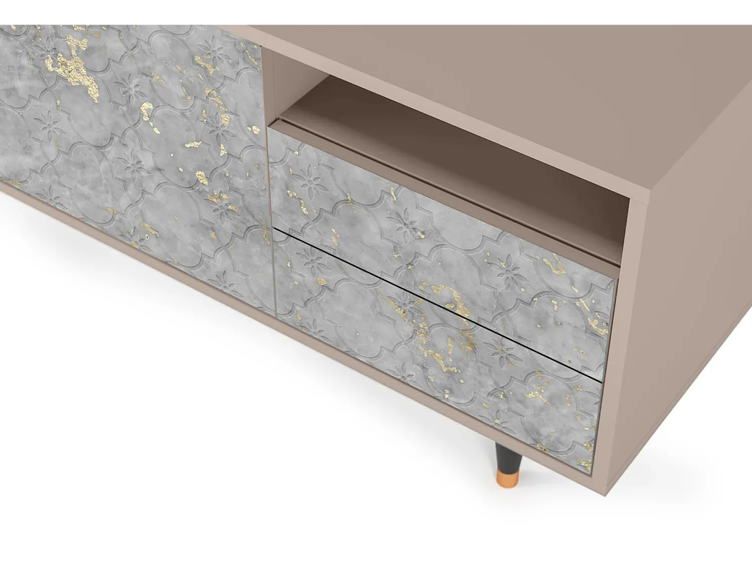 Móvel De Tv* Mueble de TV - 125х56х41 cm - T7 - Mariana Trench, Latte Bege