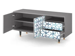 Móvel De Tv* Mueble de TV - 125х56х41 cm - T7 - Marine Strings, Cinza Cinzento
