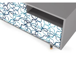 Móvel De Tv* Mueble de TV - 125х56х41 cm - T7 - Marine Strings, Cinza Cinzento