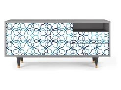 Móvel De Tv* Mueble de TV - 125х56х41 cm - T7 - Marine Strings, Cinza Cinzento