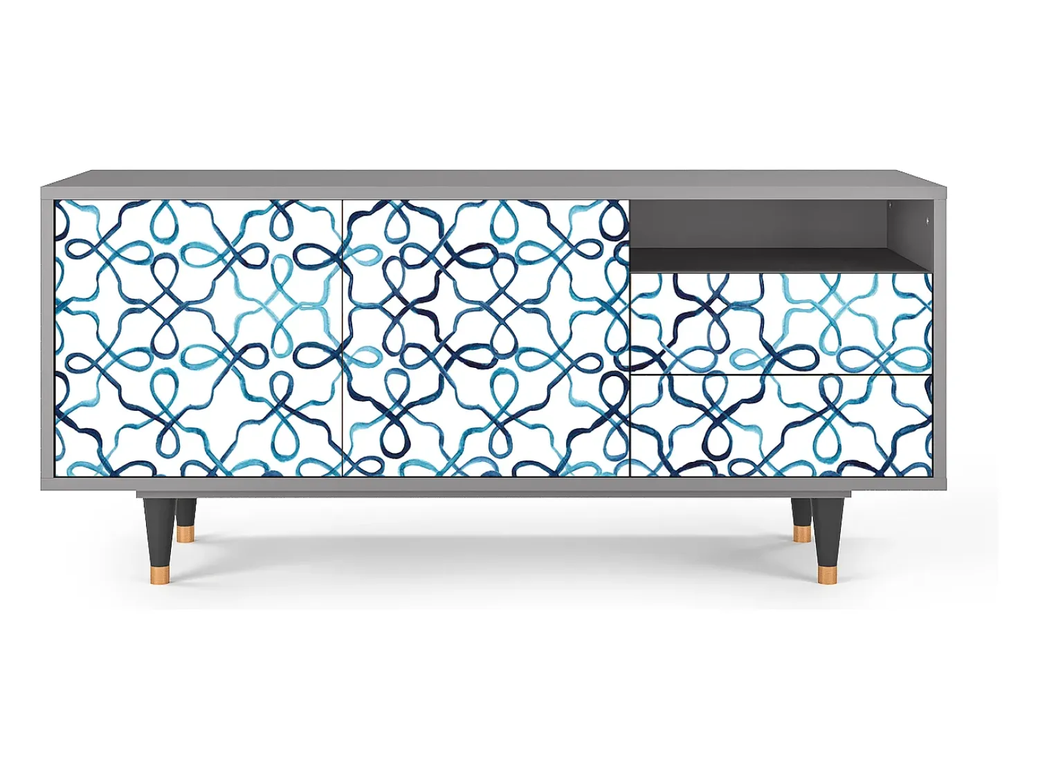 Móvel De Tv* Mueble de TV - 125х56х41 cm - T7 - Marine Strings, Cinza Cinzento