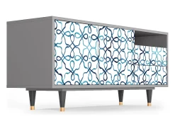 Móvel De Tv* Mueble de TV - 125х56х41 cm - T7 - Marine Strings, Cinza Cinzento