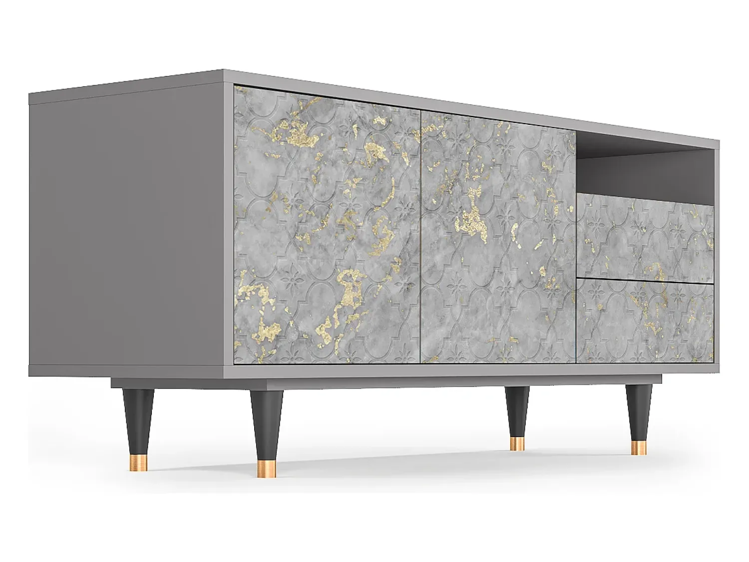 Mueble de TV - 125х56х41 cm - T7 - Mariana Trench, Cinza^ Móvel De Tv