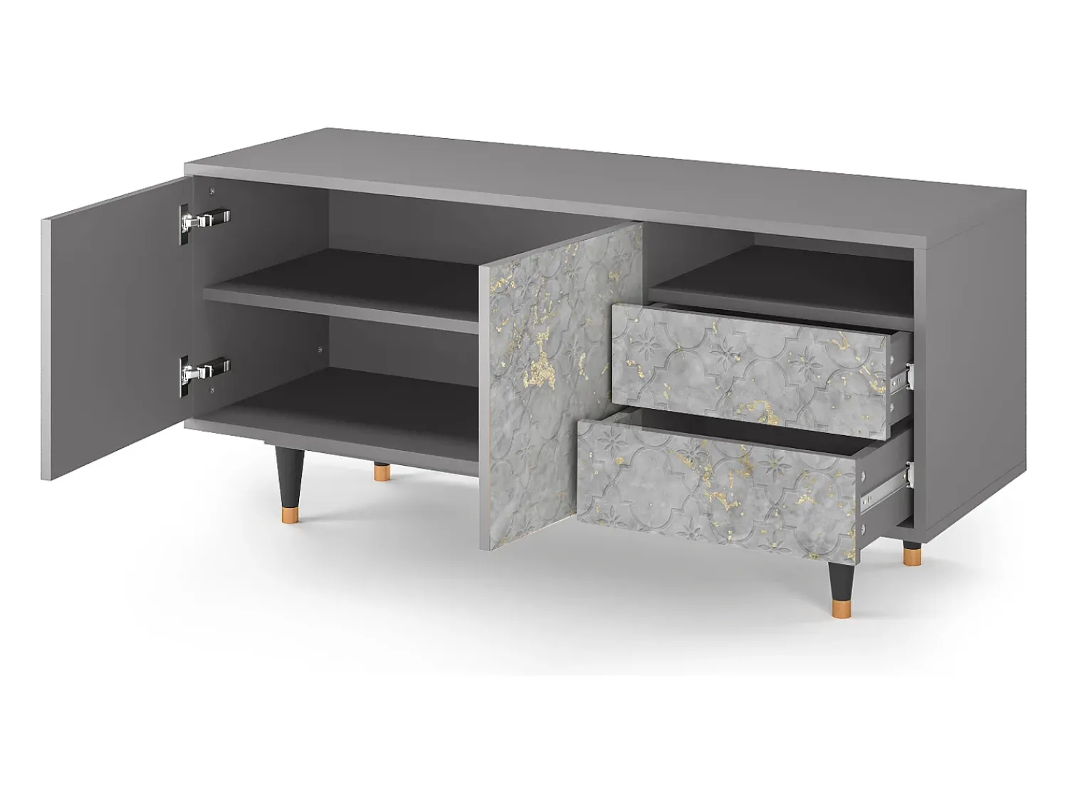 Mueble de TV - 125х56х41 cm - T7 - Mariana Trench, Cinza^ Móvel De Tv