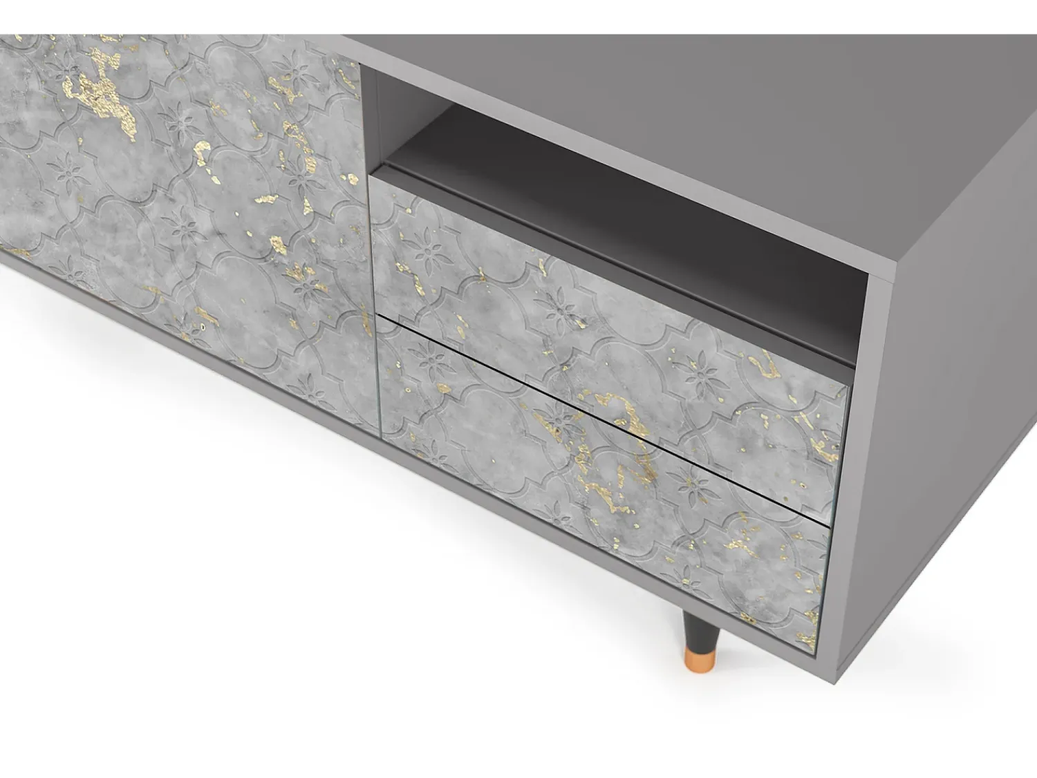 Mueble de TV - 125х56х41 cm - T7 - Mariana Trench, Cinza^ Móvel De Tv