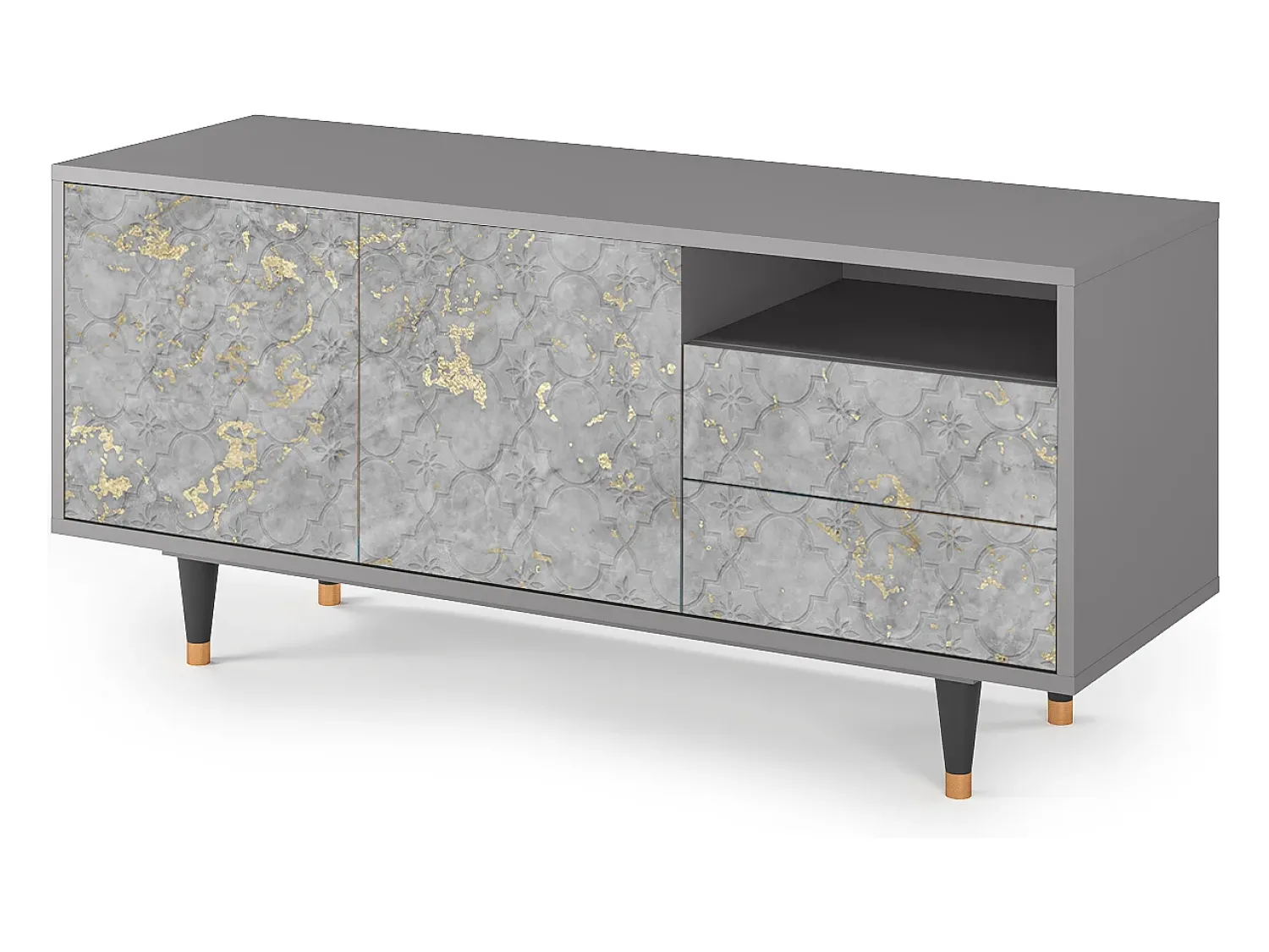 Mueble de TV - 125х56х41 cm - T7 - Mariana Trench, Cinza^ Móvel De Tv